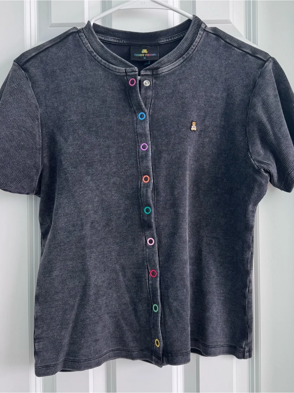 Teddy Fresh Acid Wash Rib Snaps Top - Picture 2 of 6
